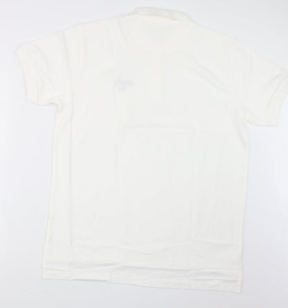 Back view of Izod Club women’s white basic polo, size L