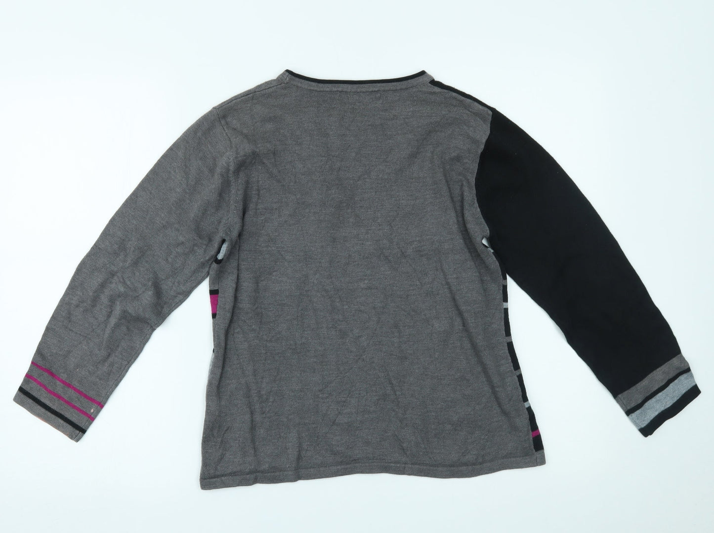 Womens UK Size M ALEXARA Grey Basic Blouse