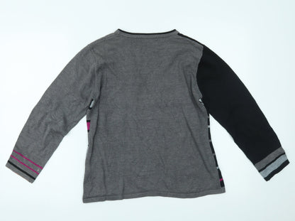 Womens UK Size M ALEXARA Grey Basic Blouse
