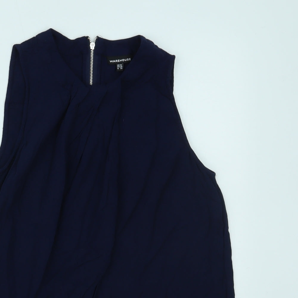 Womens UK Size 10 Warehouse Blue Basic Tank