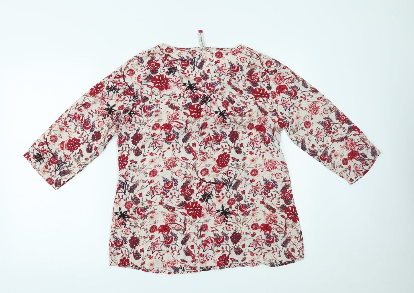 Denim Jeans & Casuals Womens Red Floral  Basic Blouse Size L