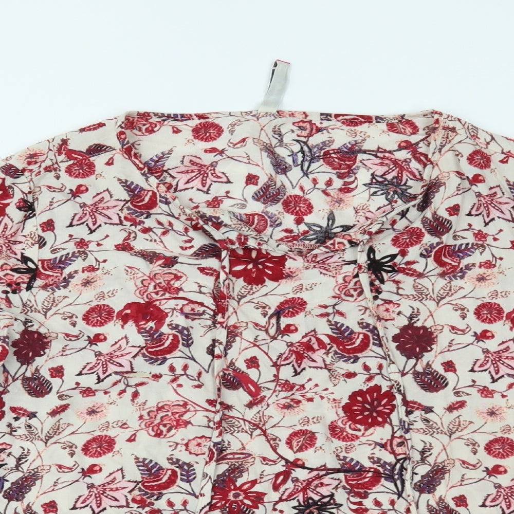 Denim Jeans & Casuals Womens Red Floral  Basic Blouse Size L
