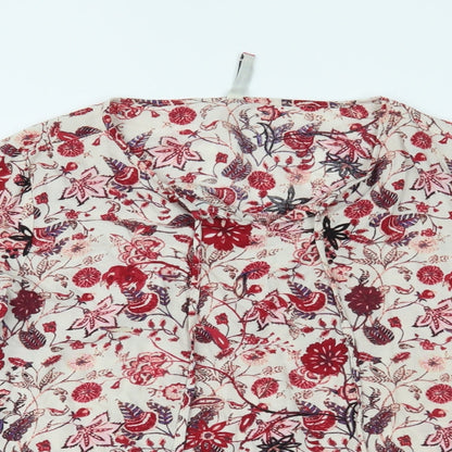 Denim Jeans & Casuals Womens Red Floral  Basic Blouse Size L