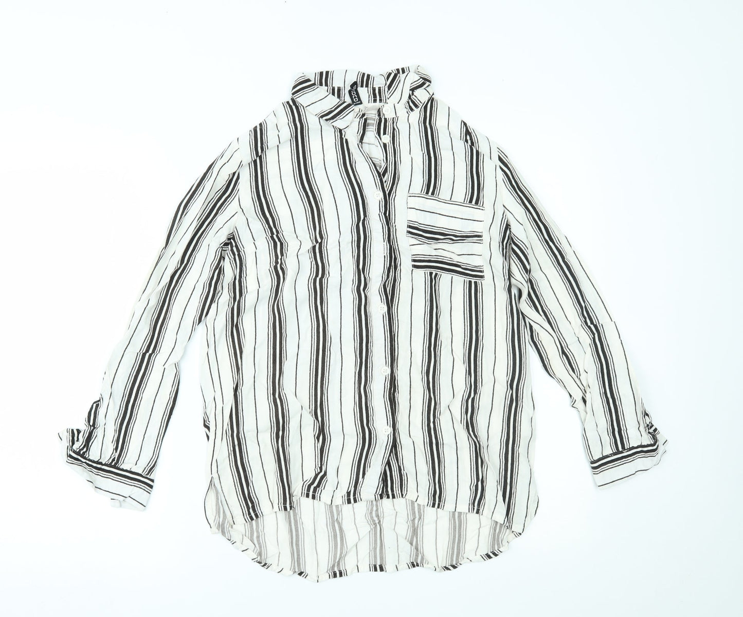 Womens UK Size 8 H&M White Basic Button-Up