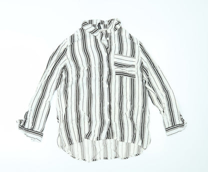 Womens UK Size 8 H&M White Basic Button-Up