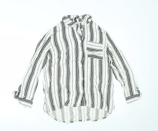Womens UK Size 8 H&M White Basic Button-Up