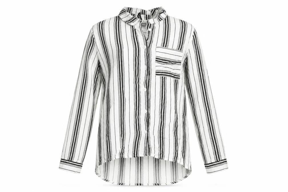 Womens UK Size 8 H&M White Basic Button-Up