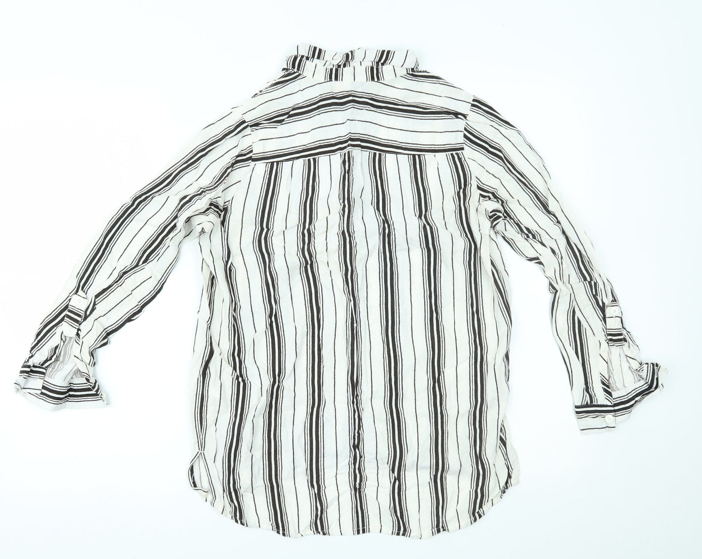 Womens UK Size 8 H&M White Basic Button-Up