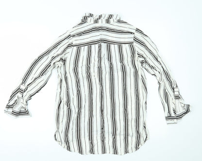 Womens UK Size 8 H&M White Basic Button-Up