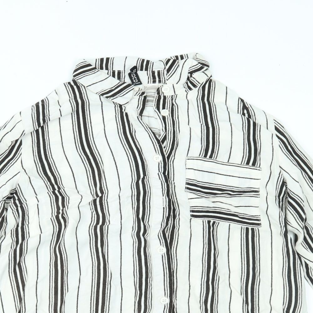 Womens UK Size 8 H&M White Basic Button-Up