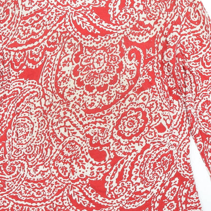 Womens UK Size 12 Classic Red Basic T-Shirt