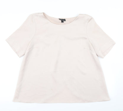 Womens UK Size 12 Topshop Ivory Basic Blouse