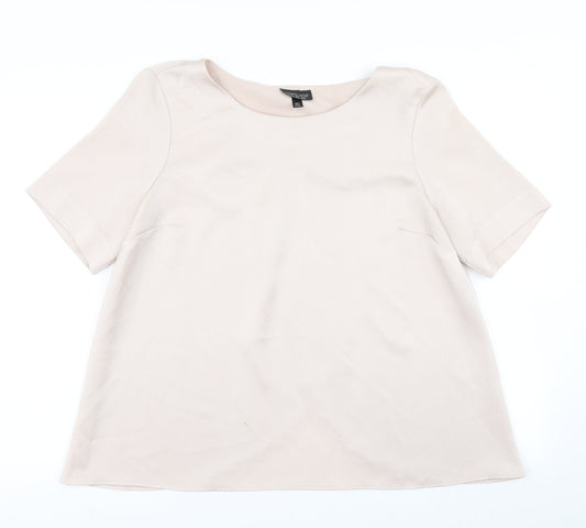 Womens UK Size 12 Topshop Ivory Basic Blouse