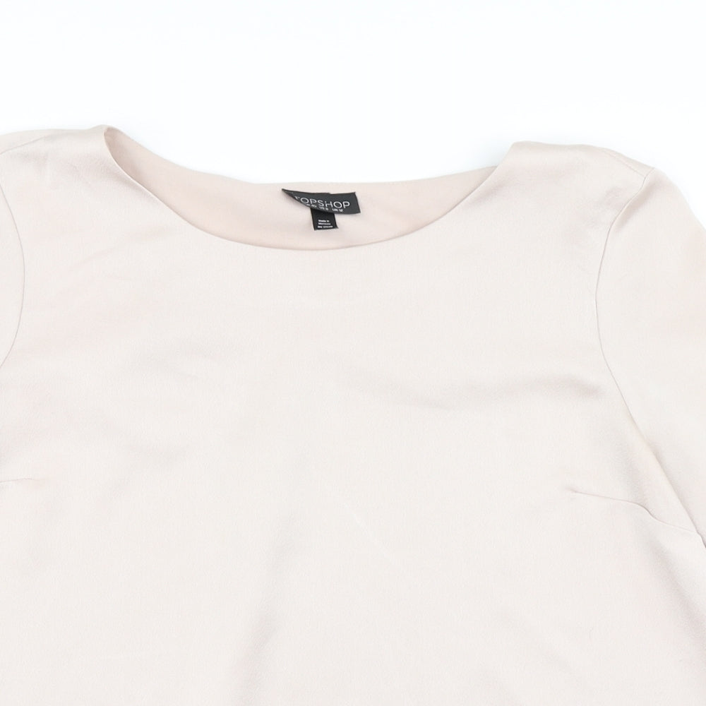 Womens UK Size 12 Topshop Ivory Basic Blouse