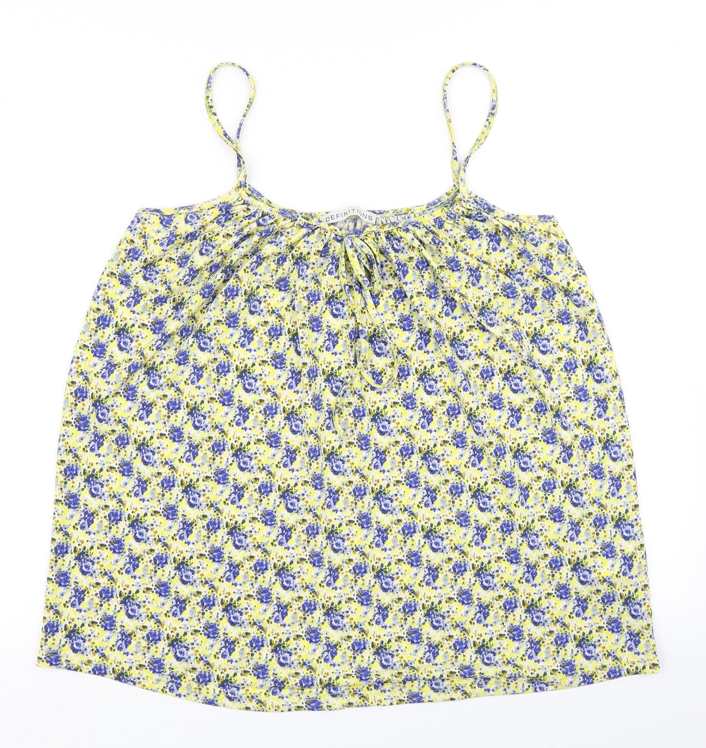 Definitions Womens Yellow Floral  Camisole Blouse Size 14