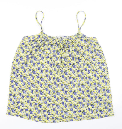 Definitions Womens Yellow Floral  Camisole Blouse Size 14