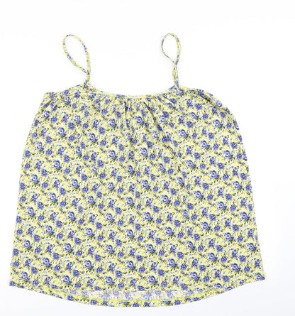 Definitions Womens Yellow Floral  Camisole Blouse Size 14