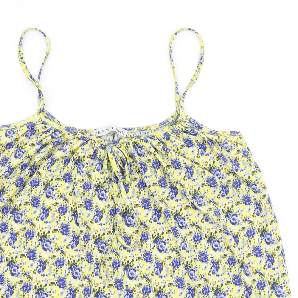 Definitions Womens Yellow Floral  Camisole Blouse Size 14