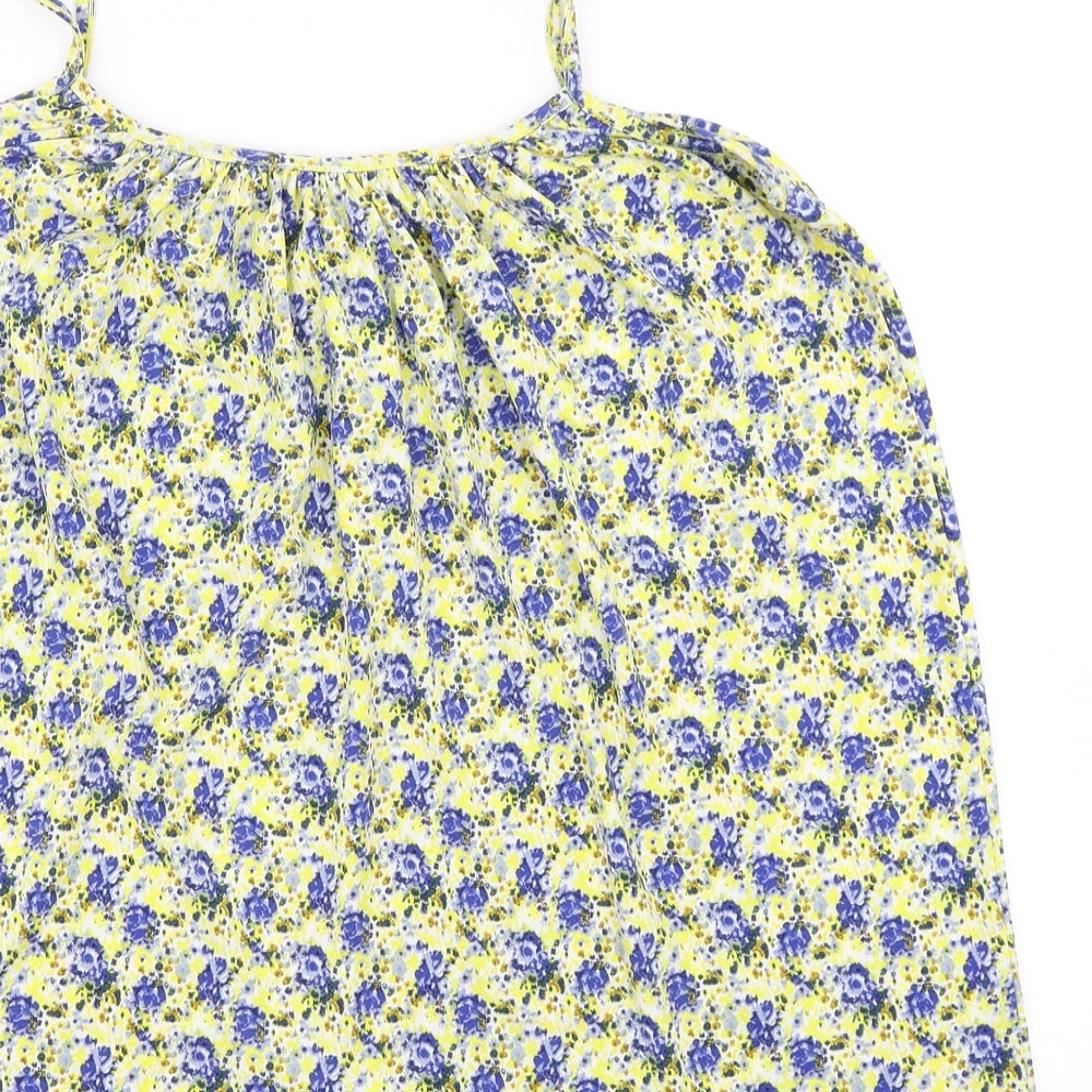 Definitions Womens Yellow Floral  Camisole Blouse Size 14