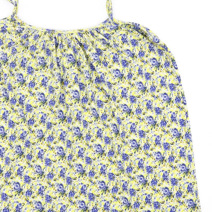 Definitions Womens Yellow Floral  Camisole Blouse Size 14
