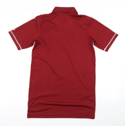 Russell Mens Red Colourblock   Polo Size S