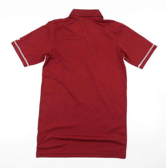 Russell Mens Red Colourblock   Polo Size S