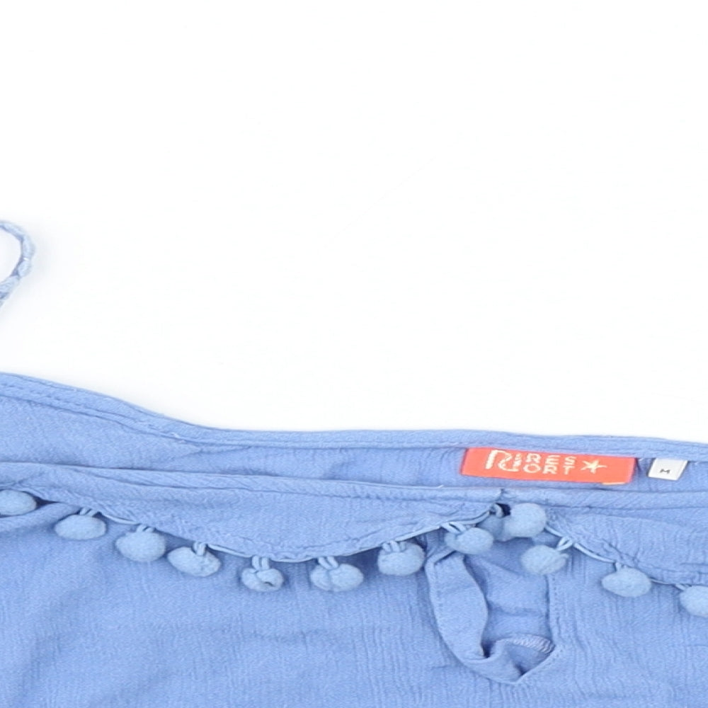 Womens UK Size M River Island Blue Cropped T-Shirt