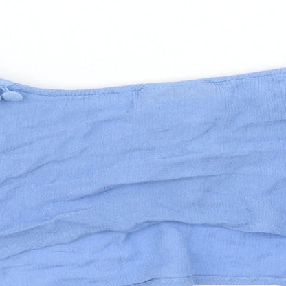 Womens UK Size M River Island Blue Cropped T-Shirt