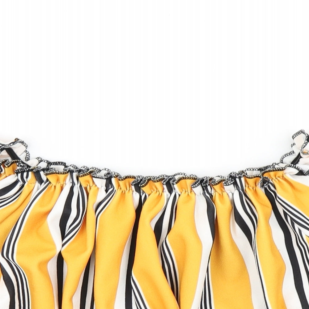 Womens UK Size 12 Select Yellow Cropped T-Shirt