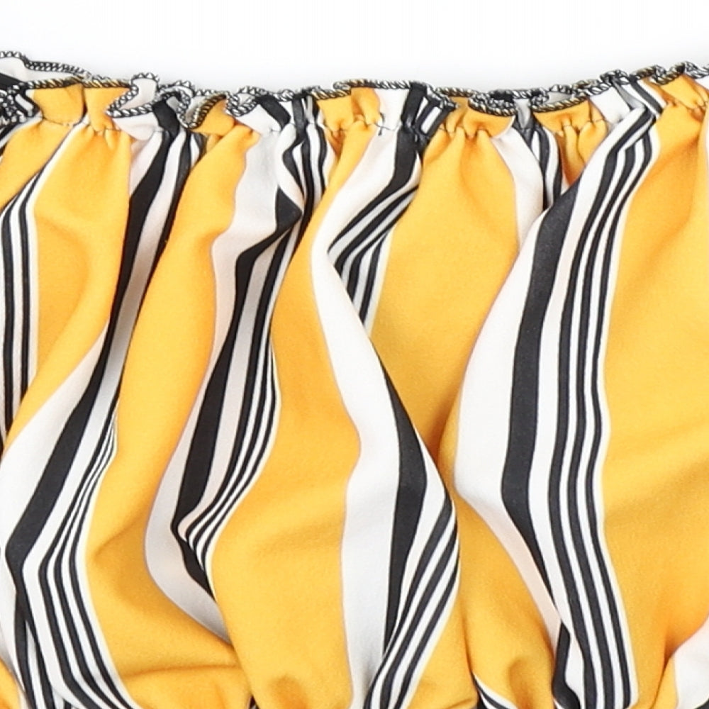 Womens UK Size 12 Select Yellow Cropped T-Shirt