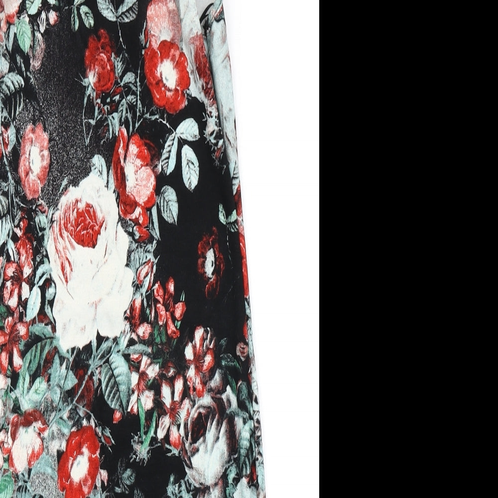 Glamorous Womens Black Floral  Bodycon  Size 8