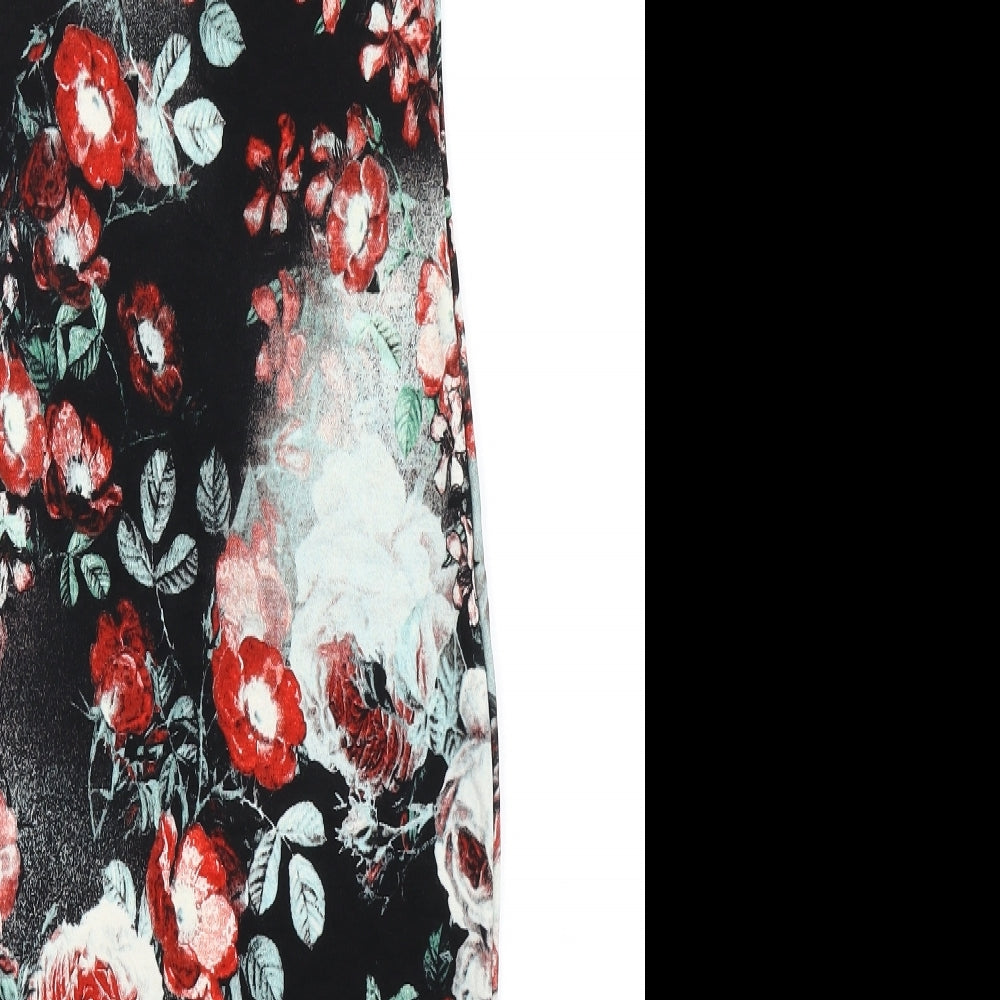Glamorous Womens Black Floral  Bodycon  Size 8