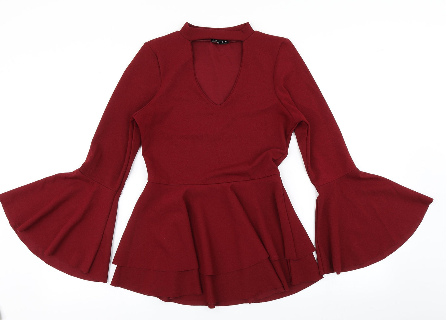 Womens UK Size 10 Look of the Day Red Basic Blouse
