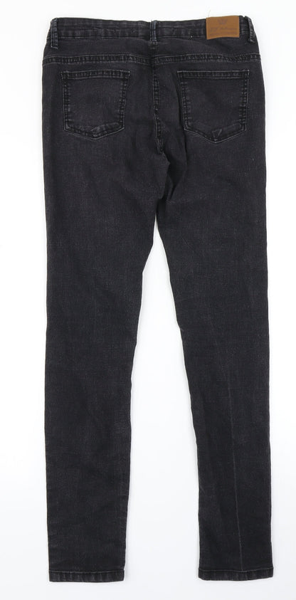 LJ Collection Womens Black  Denim Skinny Jeans Size 12 L29 in
