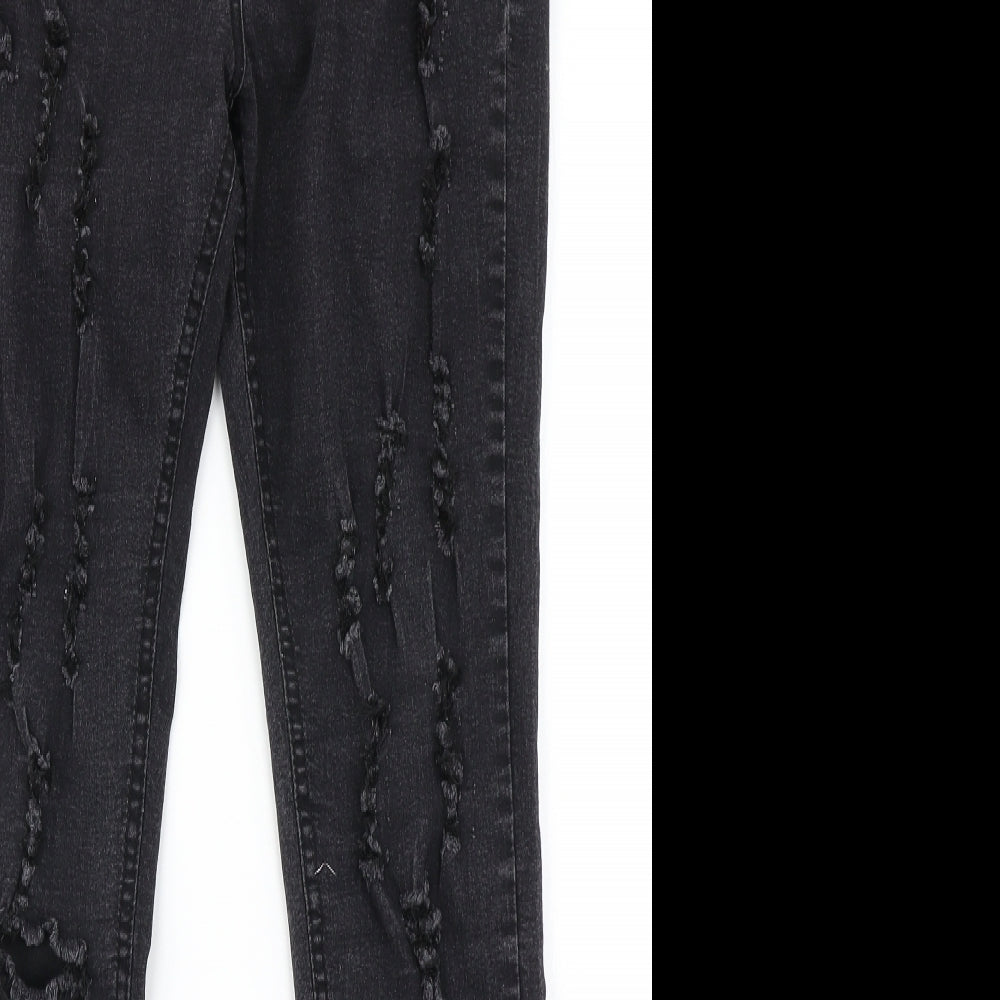 LJ Collection Womens Black  Denim Skinny Jeans Size 12 L29 in