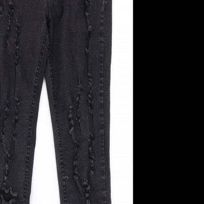 LJ Collection Womens Black  Denim Skinny Jeans Size 12 L29 in