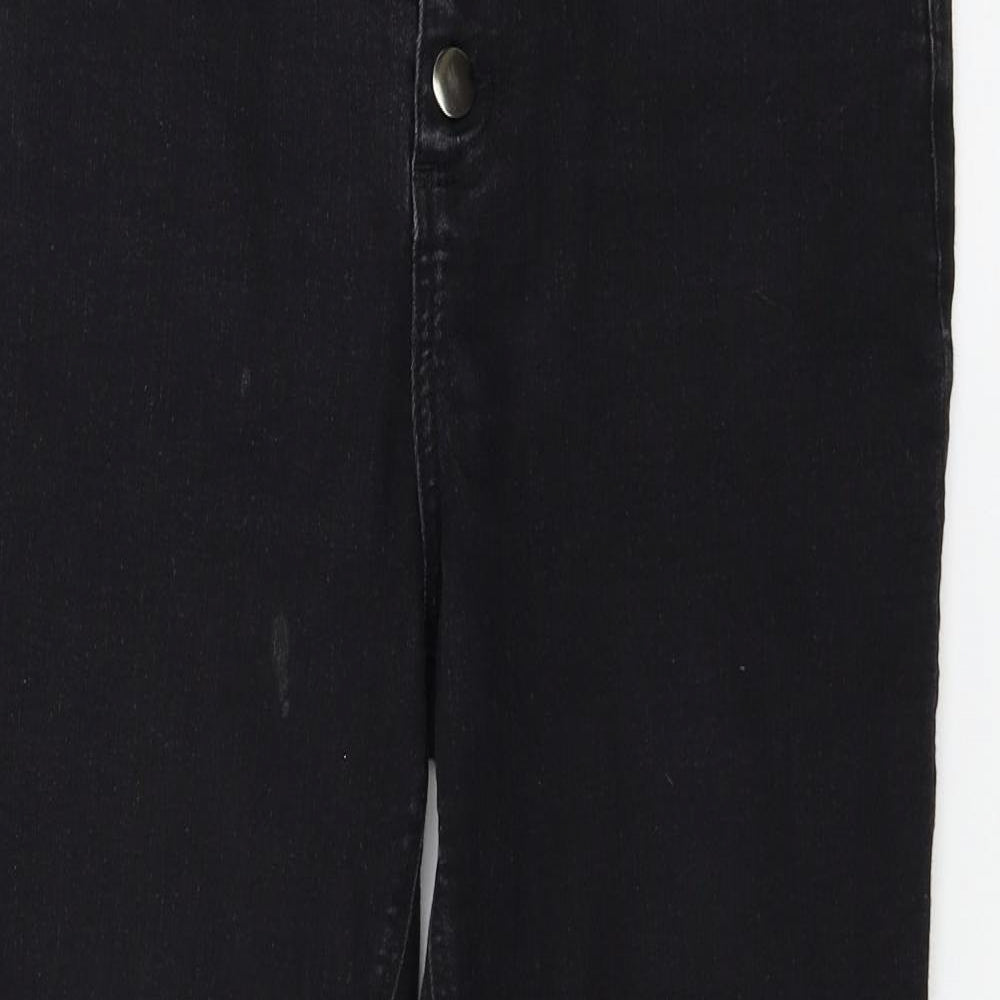 Dorothy Perkins Womens Black  Denim Straight Jeans Size 14 L24 in