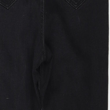 Dorothy Perkins Womens Black  Denim Straight Jeans Size 14 L24 in