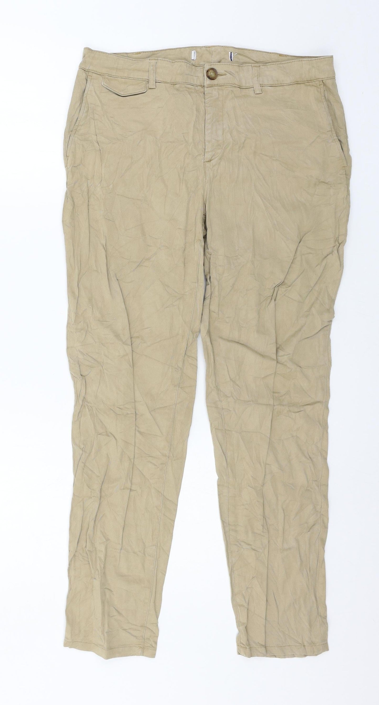 Womens UK Size 32 in Preworn Regular Fit  Beige Trousers