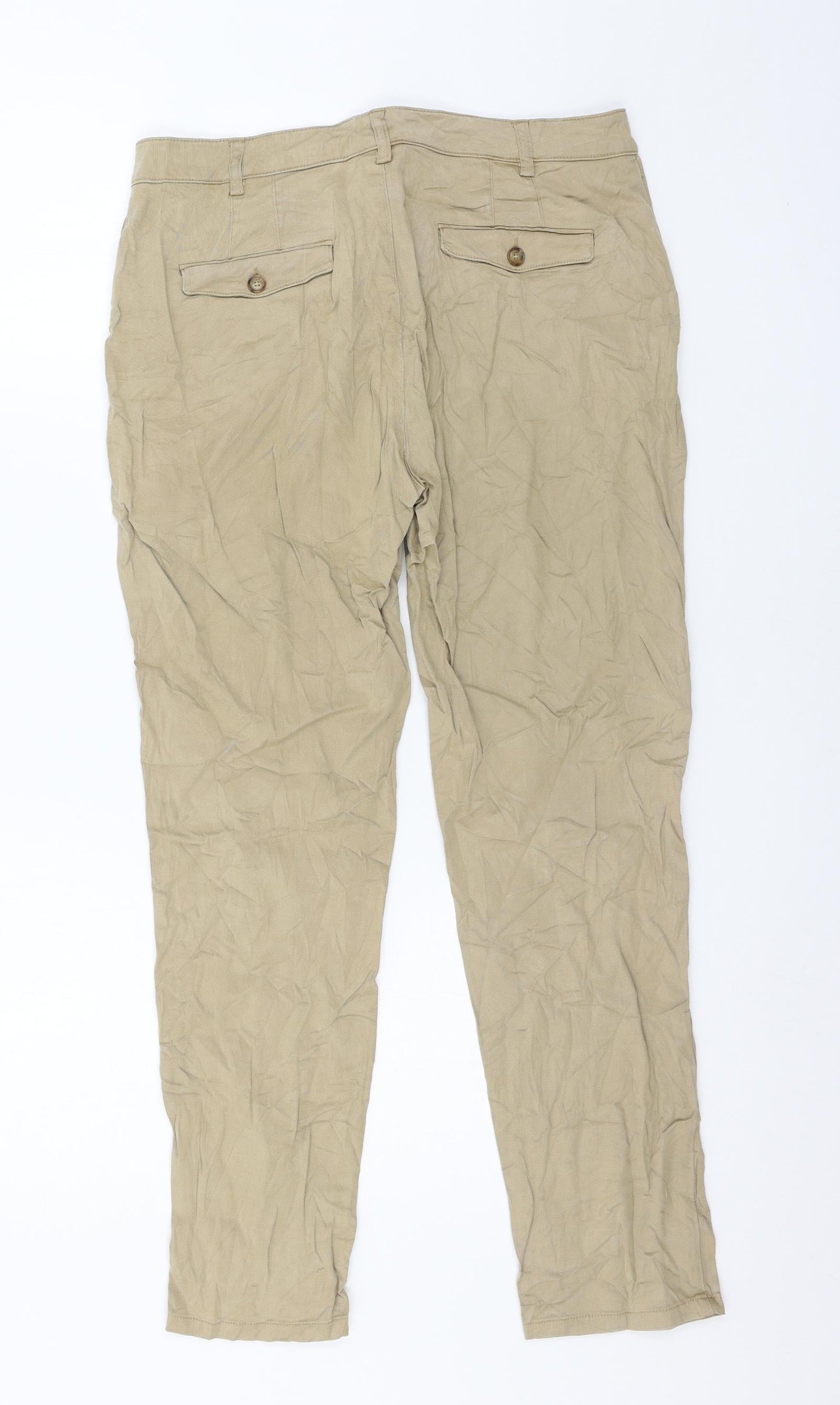 Womens UK Size 32 in Preworn Regular Fit  Beige Trousers