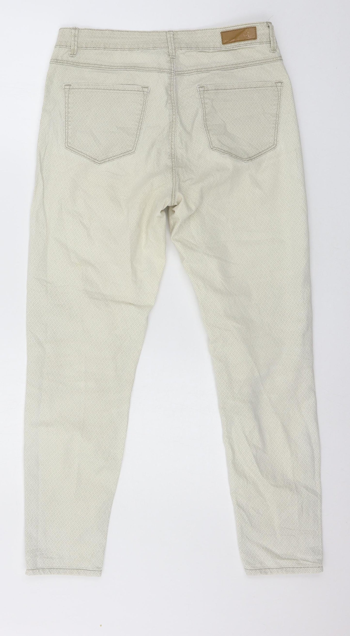 Flash Jeans Womens Ivory Polka Dot Denim Skinny Jeans Size 12 L27 in