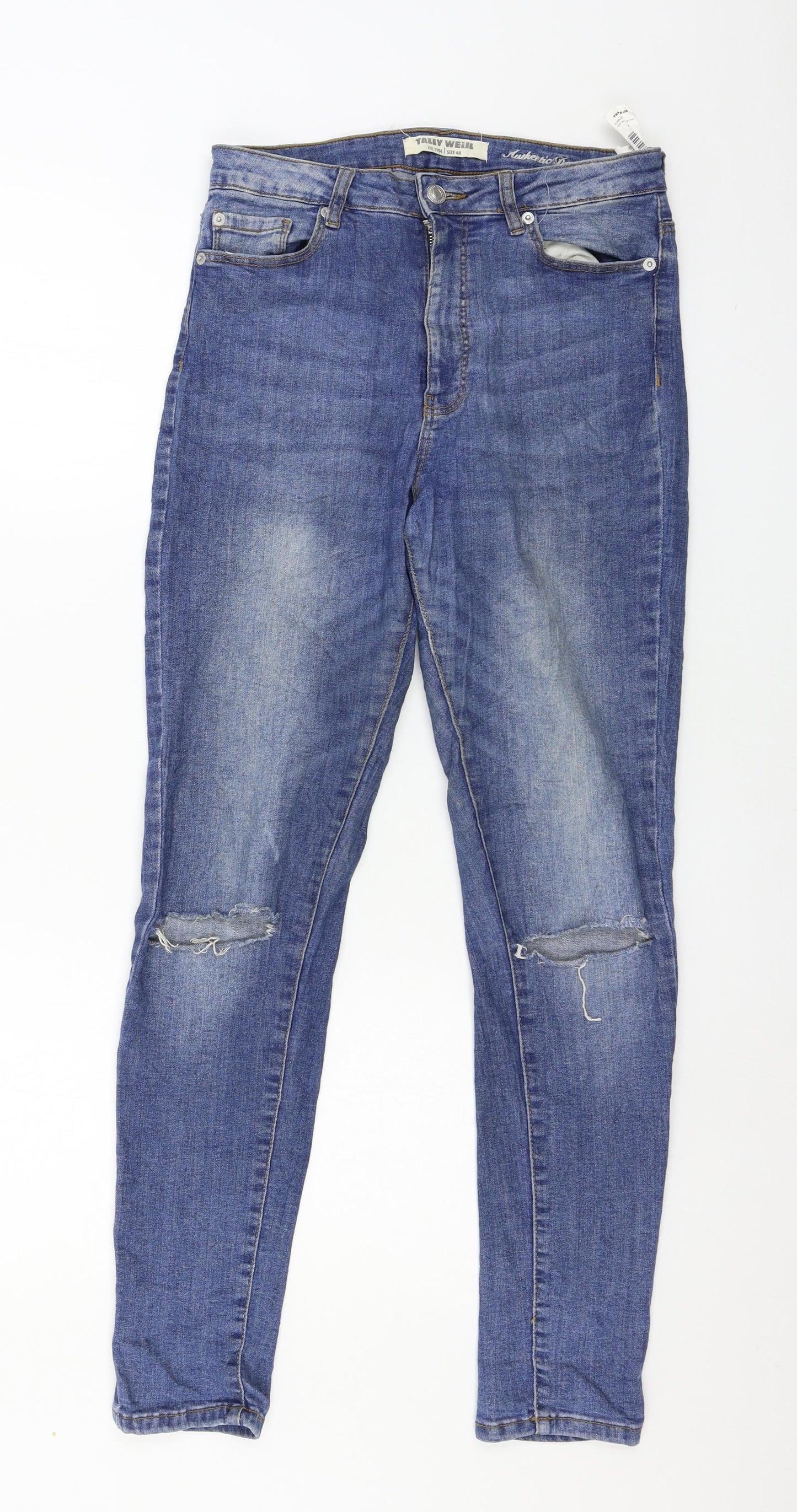 Womens UK Size 12 TALLY WEiJL Regular Fit Skinny Blue Jeans