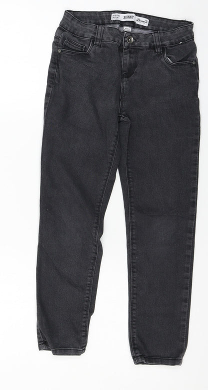 Denim & Co. Girls Grey  Denim Skinny Jeans Size 9-10 Years