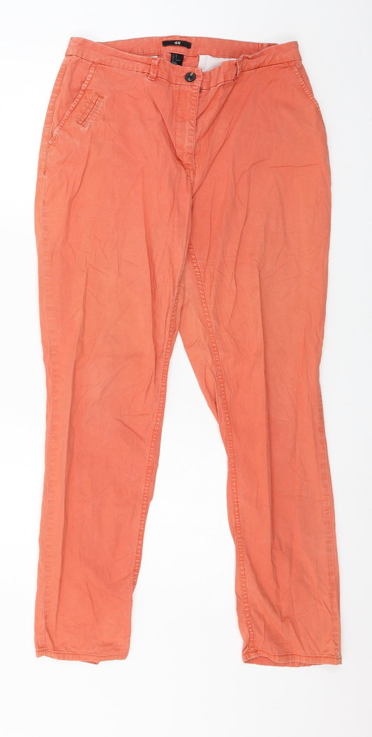 Womens UK Size 10 H&M Regular Fit  Orange Trousers