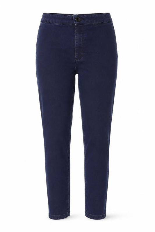 Front view of Miss Selfridge women’s blue denim skinny jeans, size UK 8, 27-inch leg