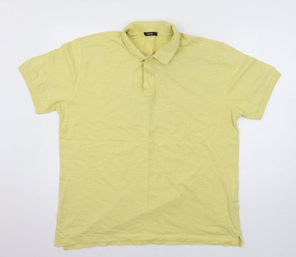 George Mens Yellow  Flannel  Polo Size L