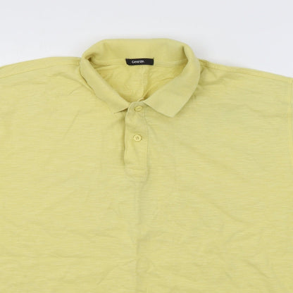 George Mens Yellow  Flannel  Polo Size L
