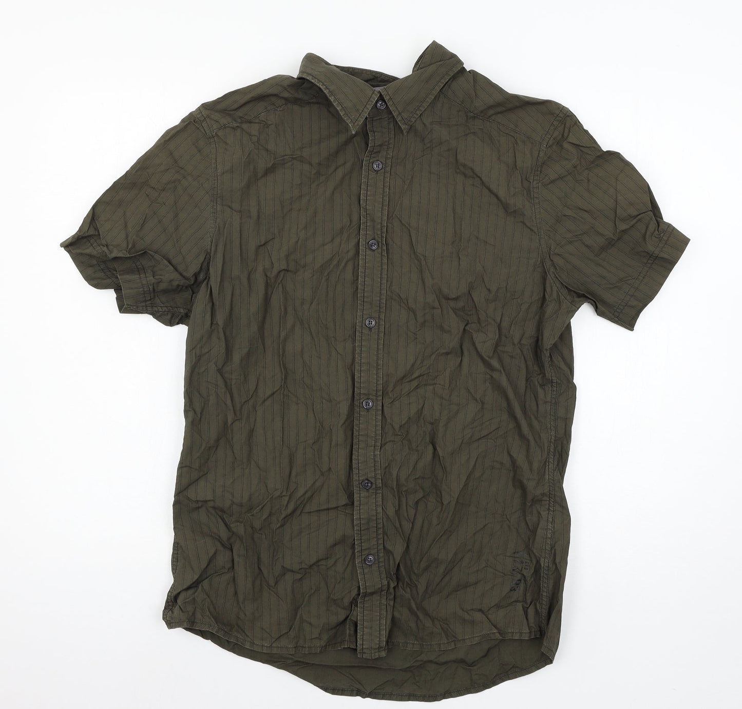 Mens UK Size L Esprit Green  Button-Up Short Sleeve Casual Shirt