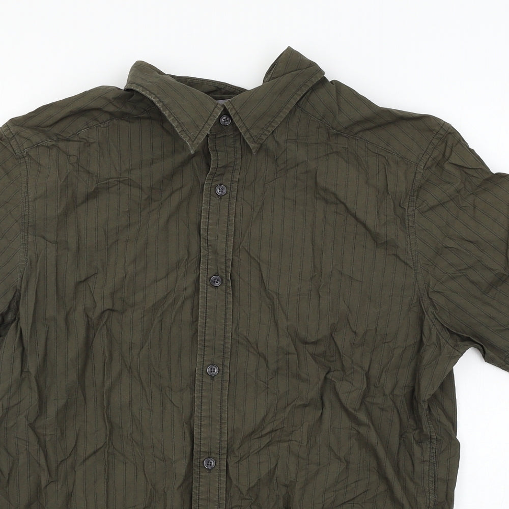 Mens UK Size L Esprit Green  Button-Up Short Sleeve Casual Shirt