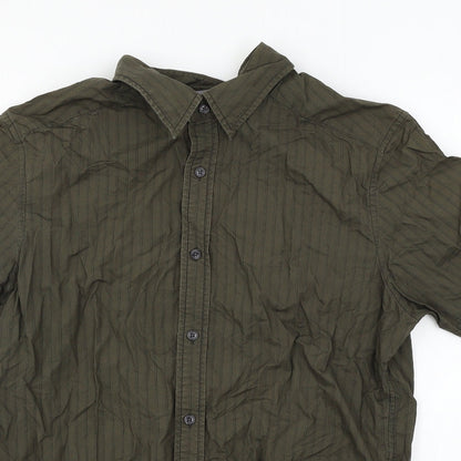 Mens UK Size L Esprit Green  Button-Up Short Sleeve Casual Shirt